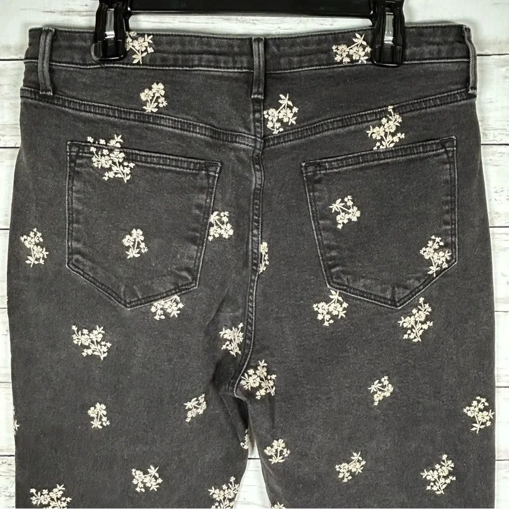 Driftwood Jeans Black Royce Clover Embroidered Button fly Raw Hem 32x26 NWT - Picture 9 of 10